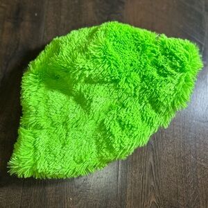 Plush Neon Green Fuzzy Bucket Hat